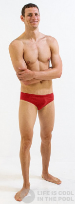 Costum de baie bărbați Finis Brief Solid Red