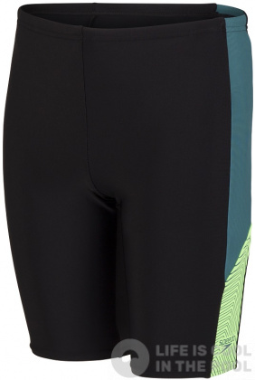 Costum de înot pentru băieți Speedo Dive Jammer Boy Black/Swell Green/Zest Green