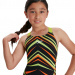 Costum de baie fete Speedo Fastskin Endurance+ Openback Kneeskin Girl Black/Atomic Lime/Salso