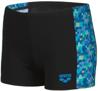 Arena Pooltiles Swim Short Boys Black/Blue Multi