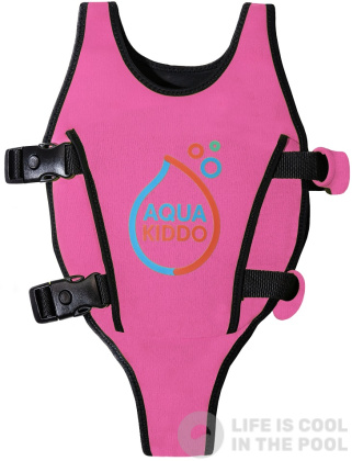 Vestă de înot pentru copii AquaKiddo AquaKiddo Swim Vest Pink